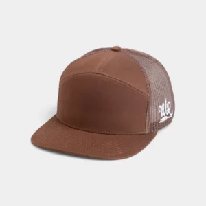 كاب-Brown Flat Brim Trucker Hat