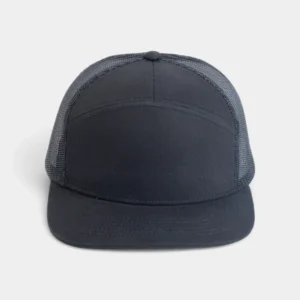 كاب-Black Flat Brim Trucker Hat