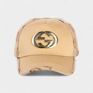 كاب-Beige Luxury-Inspired Trucker Hat