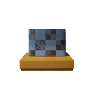 محفظة رجالية Louis Vuitton Multiple – نقشة Damier الأزرق والرمادي