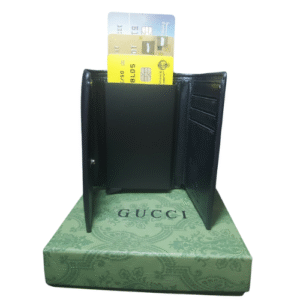 محفظة رجالي  Gucci GG Supreme Black Leather Wallet