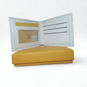 محفظة رجالية شبابية جلد مزينة بحروف ملونة – تصميم كاجوال عصري